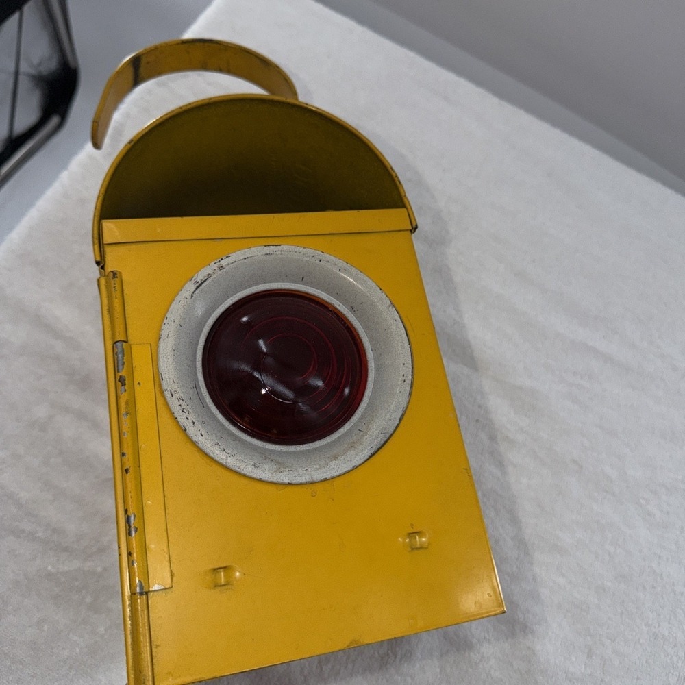 vintage Dodo Yellow Railway & Road Lamp & Metal Burner Made In England Paraffin - Picture 7 of 8
